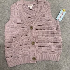 Cat & Jack Mauve Knit Button-Up Vest